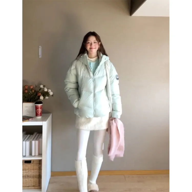 连帽厚款保暖时尚棉服上衣外套麻花纹针织开衫名媛感百搭休闲短裙