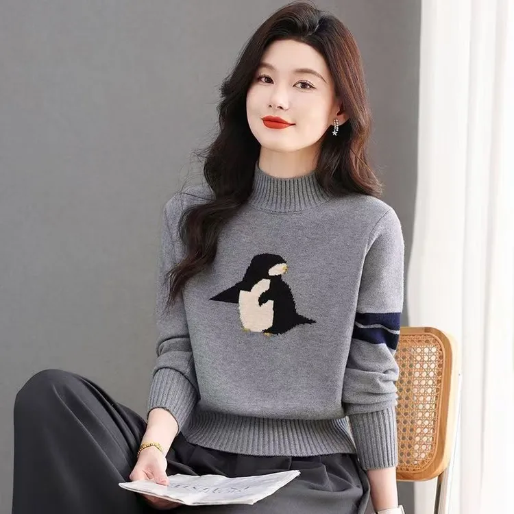 2025新款洋气小个子冬季新款女装羊毛半高领毛衣女款爆款