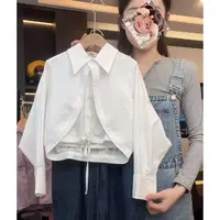 【阿湫】【现货】秋款时尚长袖衬衫假两件衬衣儿童翻领外套MPG5679