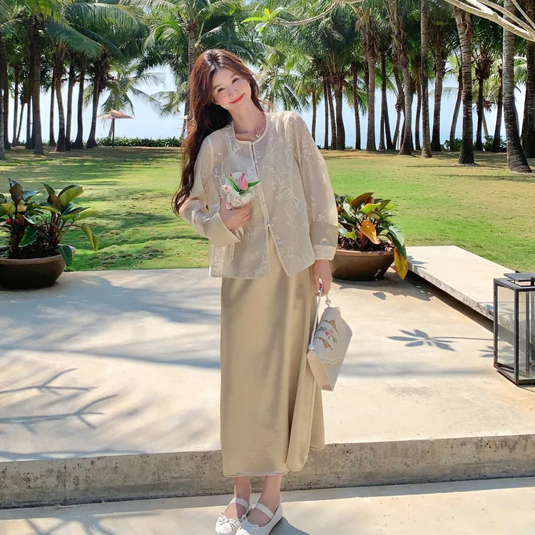 新中式国风套装裙夏季女2025新款复古氛围感文艺范防晒开衫吊带裙