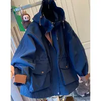 P0512时尚高级感加棉加厚紫色连帽风衣外套女装中长款上衣冬季款