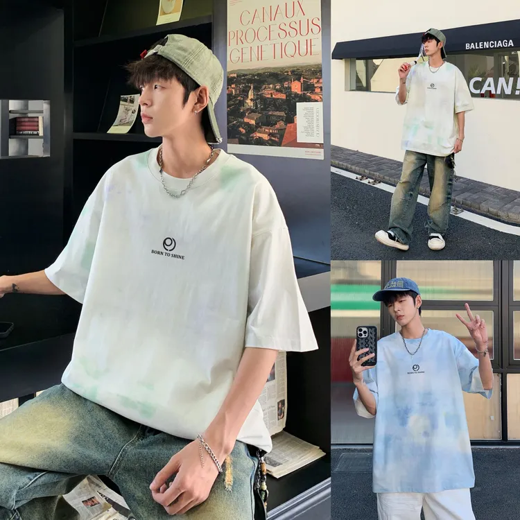 【涂鸦喷染短袖】青少年夏季学生T恤棉质吸汗透气半袖t恤8952