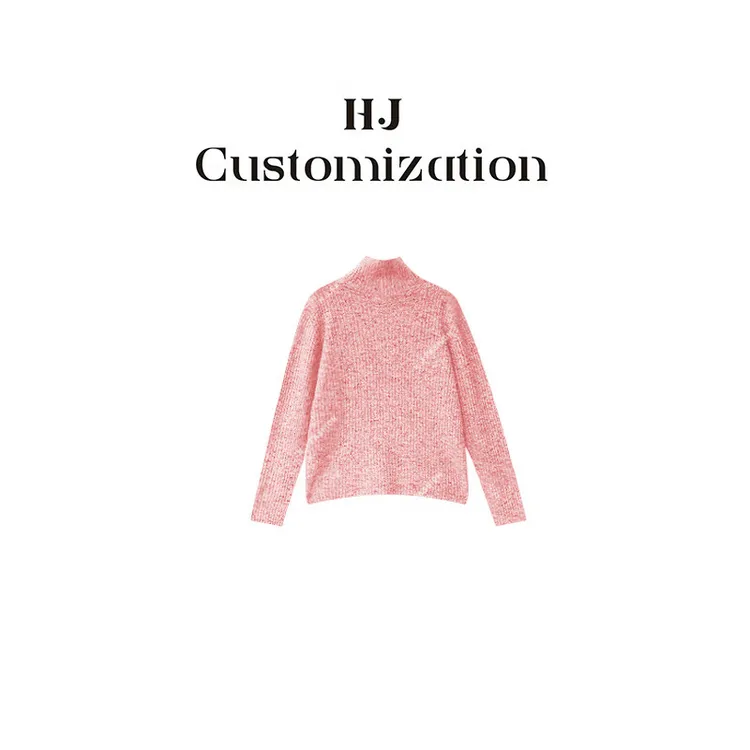 【郝洁】“星愿”休闲气质百搭宽松显瘦100%羊毛花纱高领毛衣3023