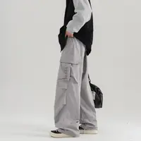 秋季工装裤青少年时尚潮流休闲百搭宽松弹力痞帅直筒抽绳工装裤