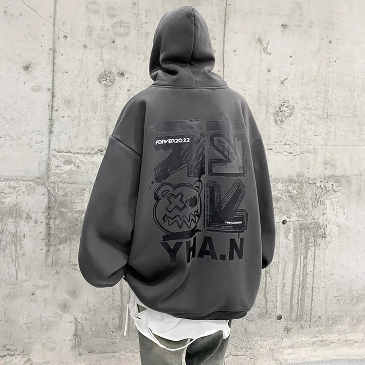 卫衣男款秋冬季新款重磅连帽青少年加绒加厚慵懒风季高街潮牌上衣