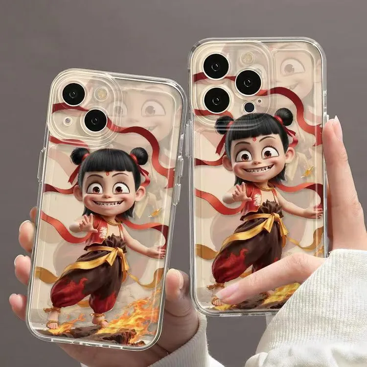 哪咤手机壳哪吒全包手机壳适用iphone16苹果15元气手机壳15透明