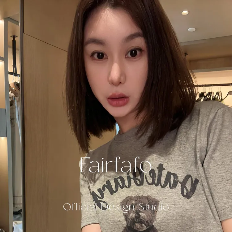 【可爱小狗短袖】TXEL55165韩系休闲夏季新款百搭宽松短袖