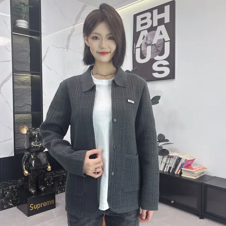 森铂秋季新款男士提花绣标针织开衫休闲简约通勤针织男外套25816