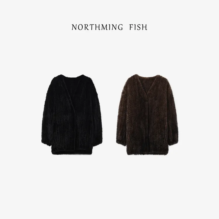NorthMing fish「匠心」100水貂 极简经典休闲时髦水貂外套