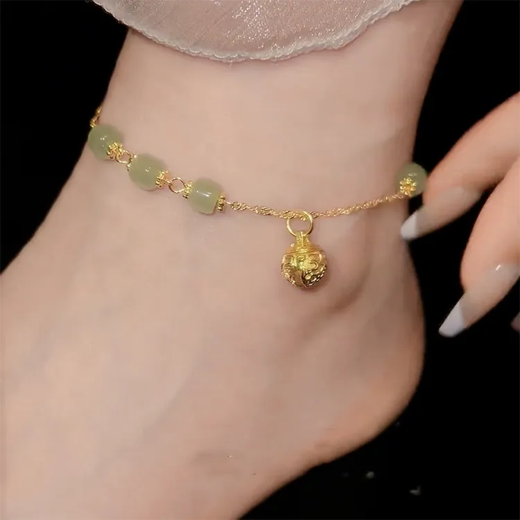 铜合金脚链 新中式五福临门铃铛脚链2025新款高级感小众设计足链