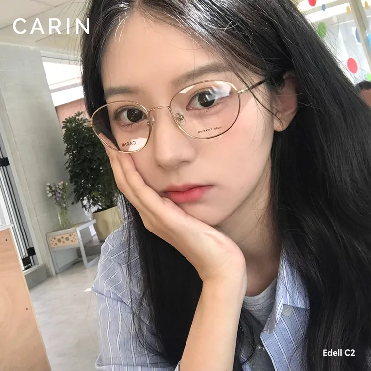 【NewJeans同款】CARIN超轻纯B钛眼镜框EDELL全框近视度数可配d