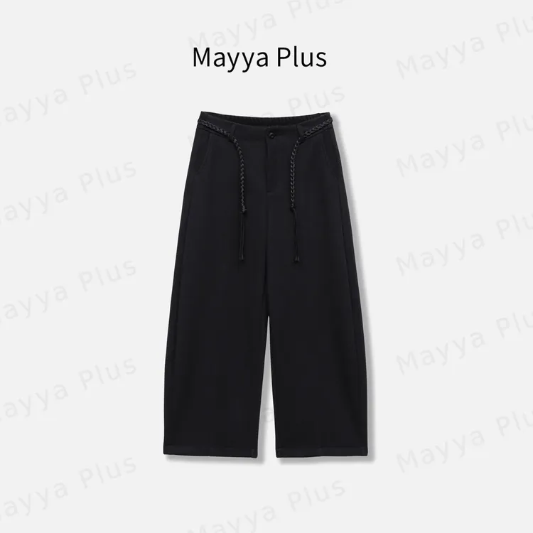 【弯刀裤】Mayya Plus麦芽定制秋冬高腰加厚百搭休闲直筒裤32546776