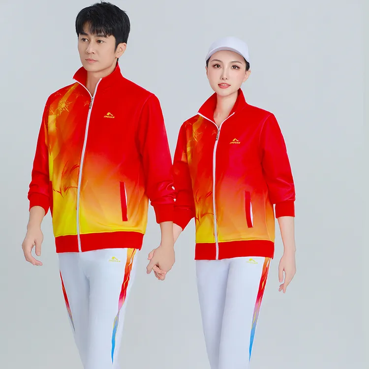 晋冠春秋男女长袖外套运动套装中老年广场舞健身操团体休闲演出服