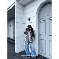 Kawayi豆子【冰海盐】金珍妮同款泼墨抽绳牛仔裤复古松弛感直筒裤