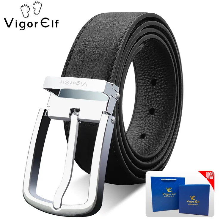 万儿男士皮带头层牛皮商务针扣腰带真皮高档男款年轻潮流裤带