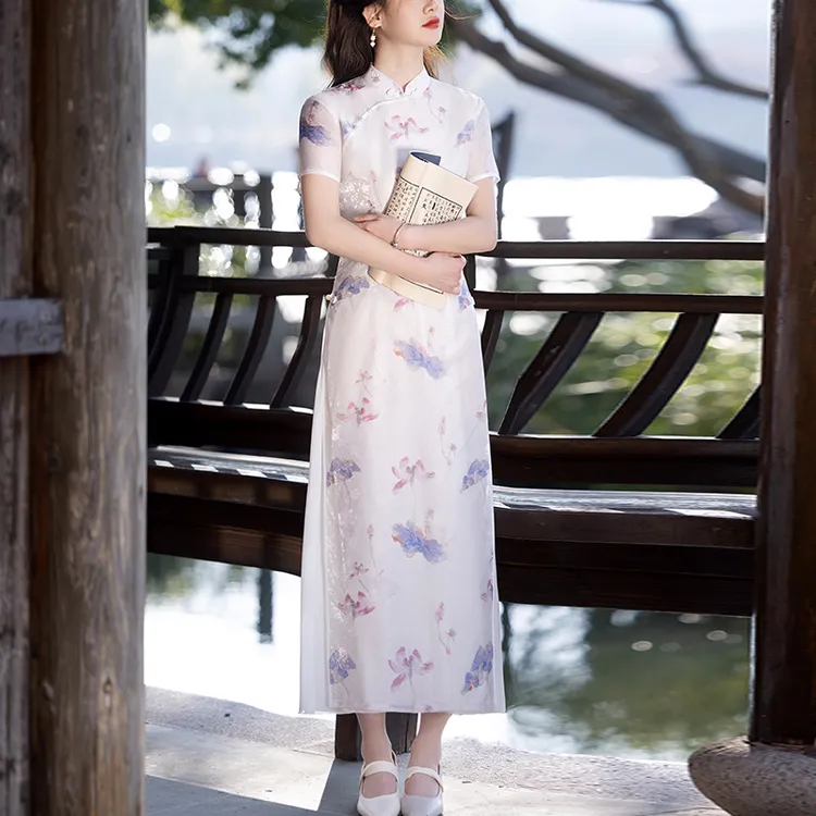 新中式绝美旗袍民国风2025夏季新款老上海高端短袖日常可穿连衣裙