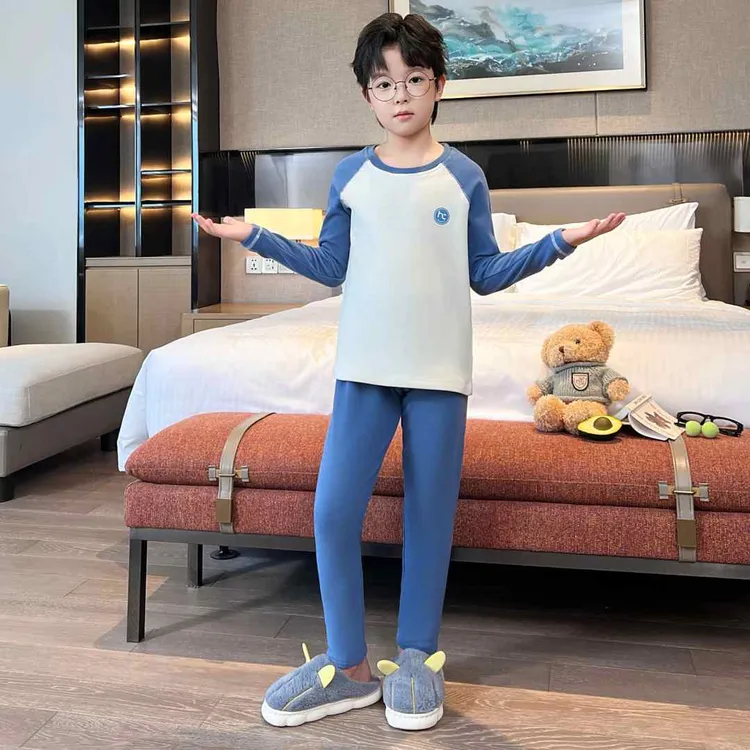 男童保暖内衣套装秋冬男童秋衣打底无痕内穿儿童秋衣秋裤家居睡衣