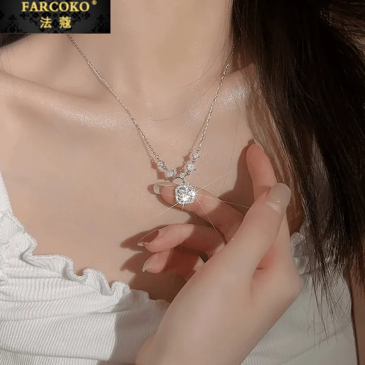 FARCOKO/法蔻 链子925银 方糖项链女士轻奢精致情人节礼物送女友