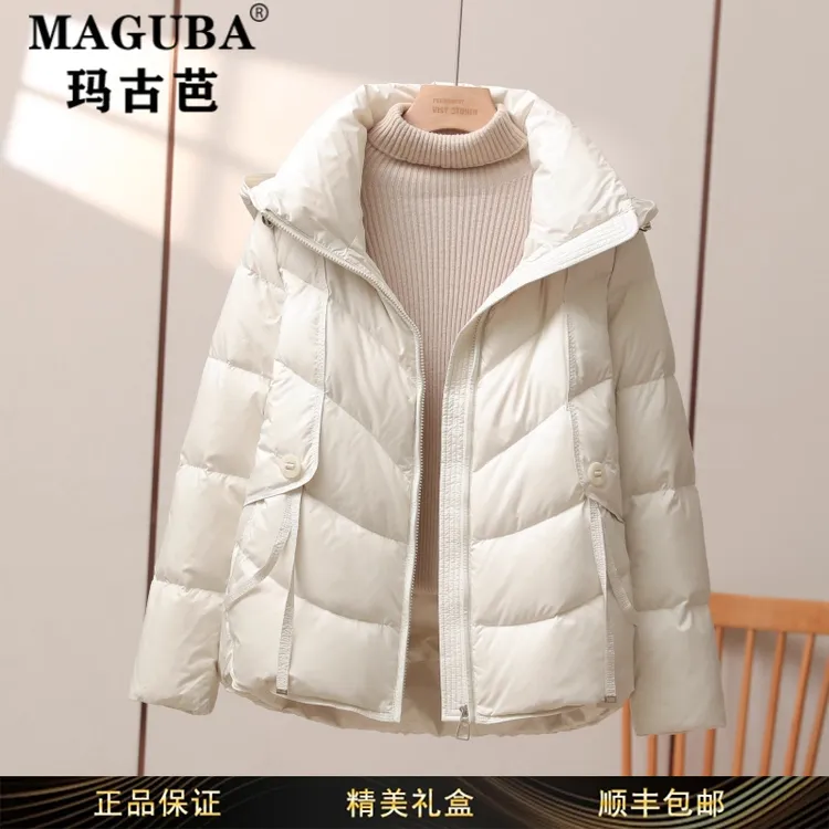 玛古芭女装加厚连帽保暖羽绒服女冬季新款韩版小个子时尚宽松外套