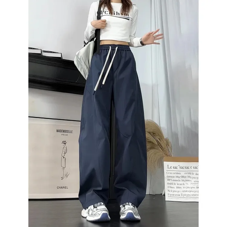 夏季拼接休闲冲锋裤男女潮牌设计感cleanfit美式宽松弯刀工装裤子商品图