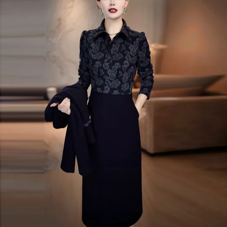 轻奢时尚优雅小西装套装连衣裙2025秋季新款高级感显瘦两件套裙子