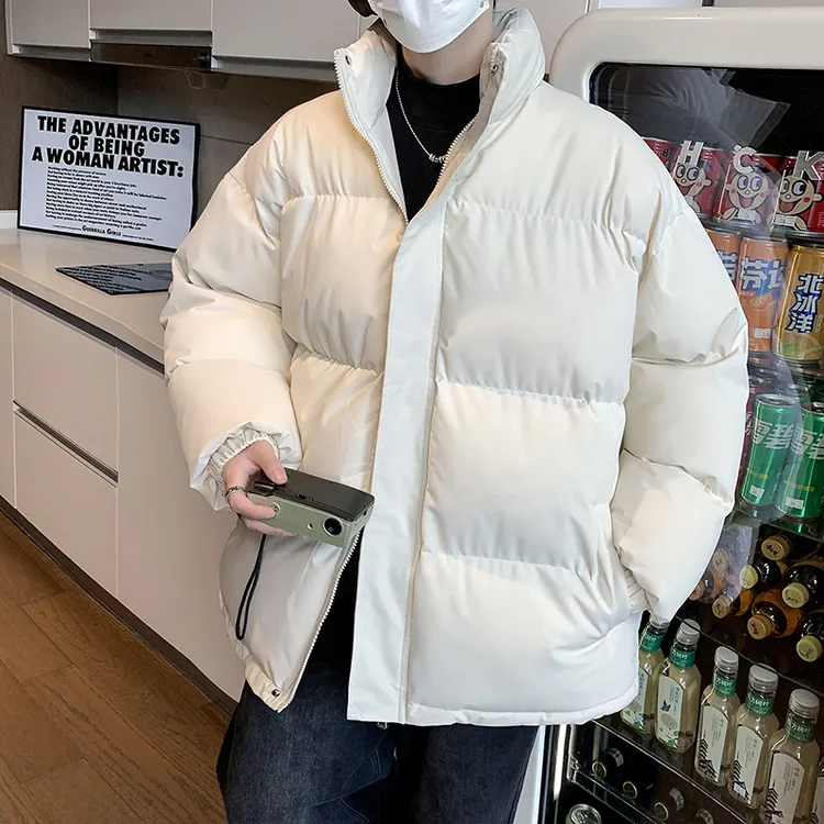 立领男士棉服冬季保暖外套加厚面包服胖子大码男装棉衣袄子