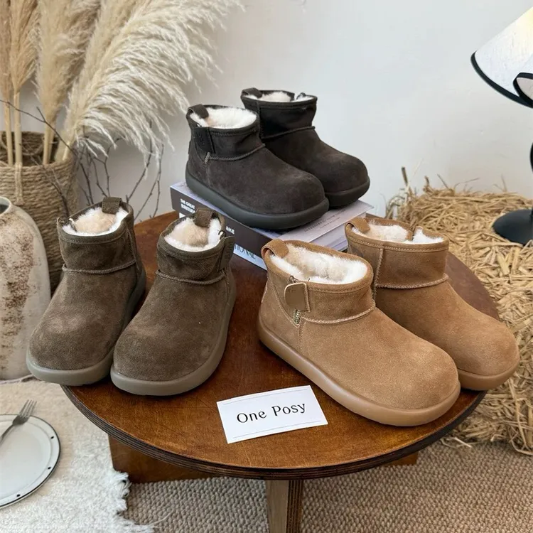 【onePear】侧拉链小土豆 | 秋冬保暖时尚雪地靴羊羔毛短靴女鞋