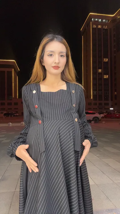 孕妇连衣裙，孕妇秋冬季连衣裙，欧美风孕妇装，孕妇裙子