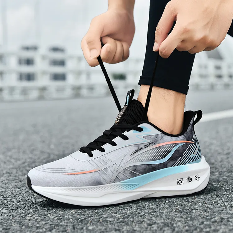 特大码秋季跑步鞋男48轻便减震宽胖男鞋47网面透气46学生运动休闲