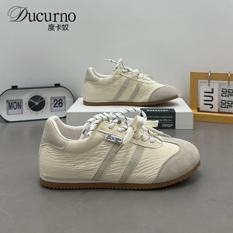 欧洲站复古德训鞋女2025夏季新款平底休闲板鞋运动鞋阿甘鞋小白鞋