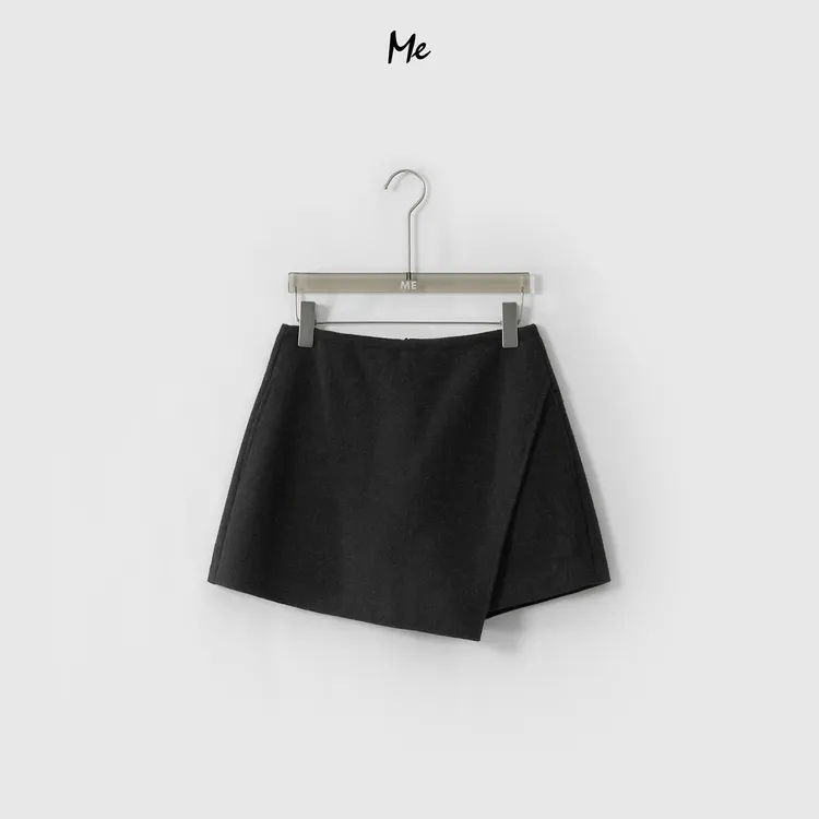 ME【不规则裤裙】绵羊毛混纺高腰显瘦假两件半身裙MEQA4552一体绒