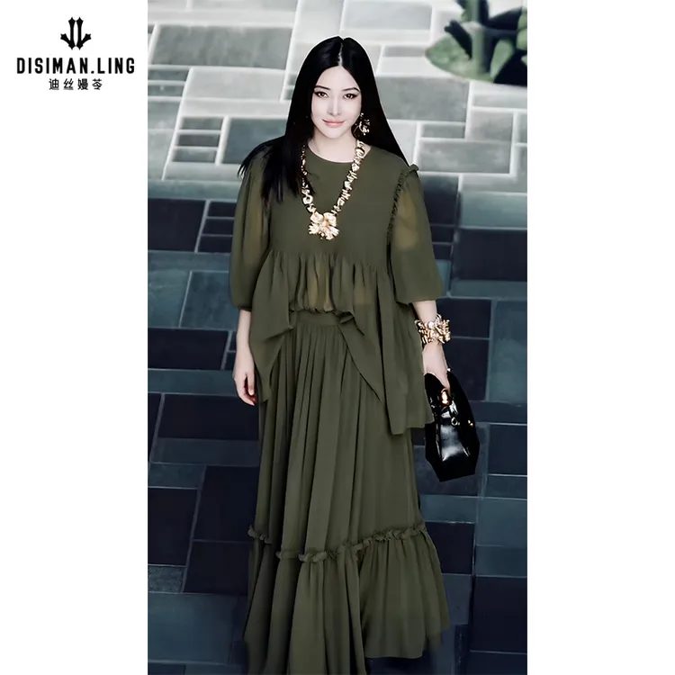 迪丝嫚苓多色套装二件套气质长袖时尚百搭女士轻奢显瘦原创设计风
