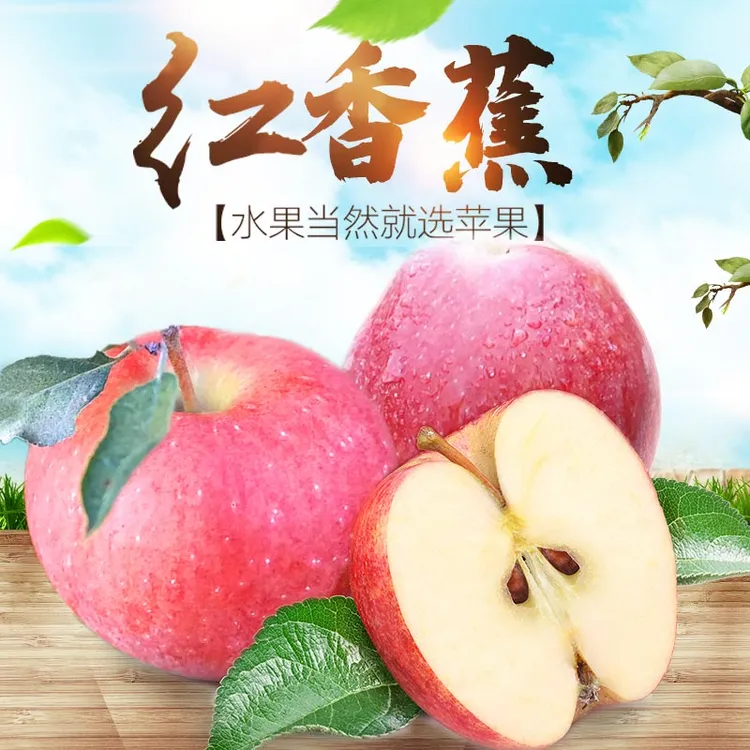 红香蕉苹果老品种红元帅花牛苹果新鲜当季水果粉面沙甜香自家果园
