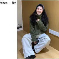 chen·陳韩系  慵懒设计  高级感开杉毛衣