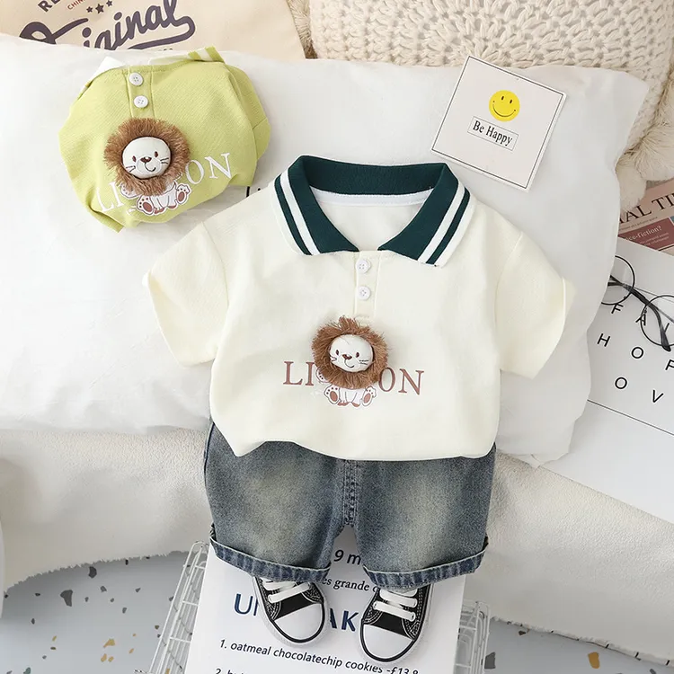 儿童短袖T恤套装棉质男童夏装女童套装男宝儿童衣服韩版童装新款