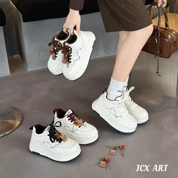 姬纯希品牌真皮秋季新款低帮休闲板鞋休闲鞋软弹底舒适板鞋小白鞋