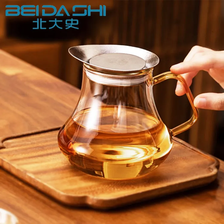 北大史纯钛过滤网高硼硅耐高温玻璃茶壶水果茶壶泡家用办公室明