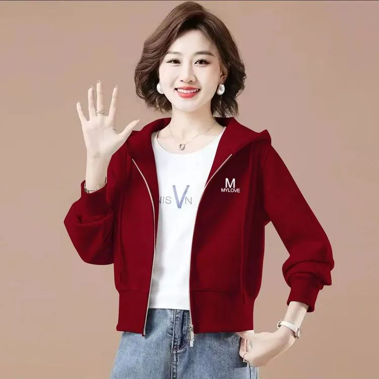 短款外套女2025秋冬新款小个子百搭洋气减龄上衣宽松休闲连帽卫衣