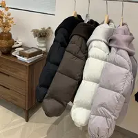 【丽姐女装】 200g+鹅绒新国标90白鹅绒设计款羊毛帽羽绒服W0389