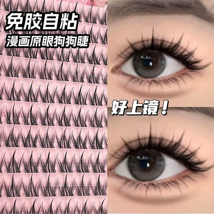 100簇大容量免胶小奶狗~犬系假睫毛懒人浓密自然漫画仿真分段
