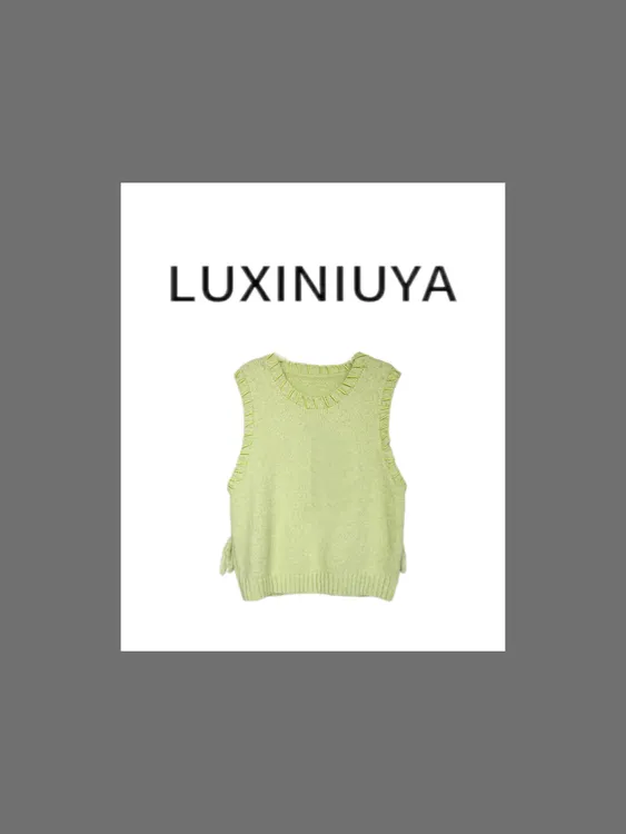 【LUXINIUYA】手工斑马马甲 美丽诺羊毛无袖针织背心#CX1930