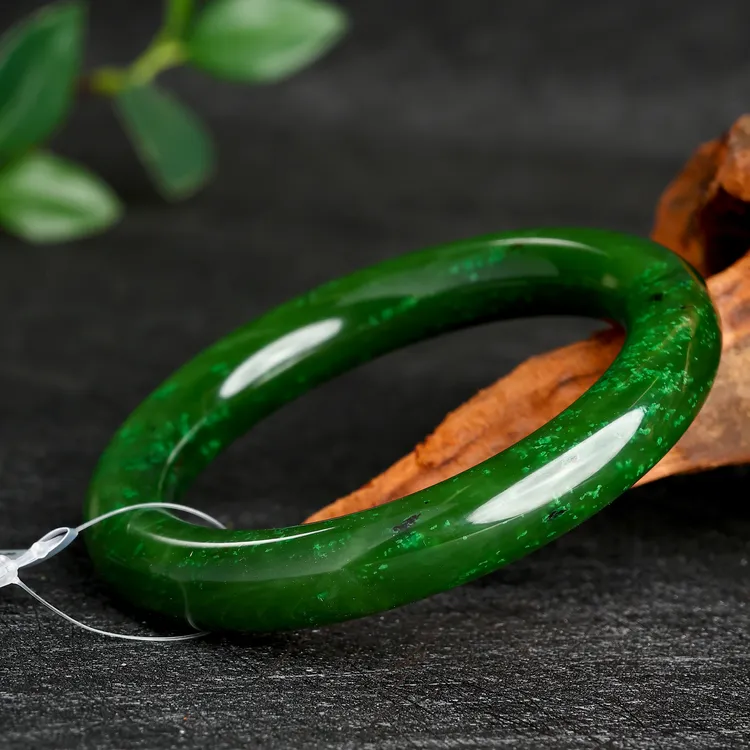 【碧梧栖凤】WDBS-418和田玉碧玉手镯女款精美53-63多样性发一