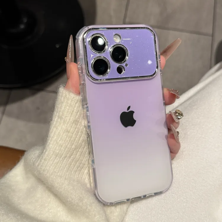 秒变17渐变晕染闪粉适用苹果17promax手机壳iPhone16时尚15轻奢14