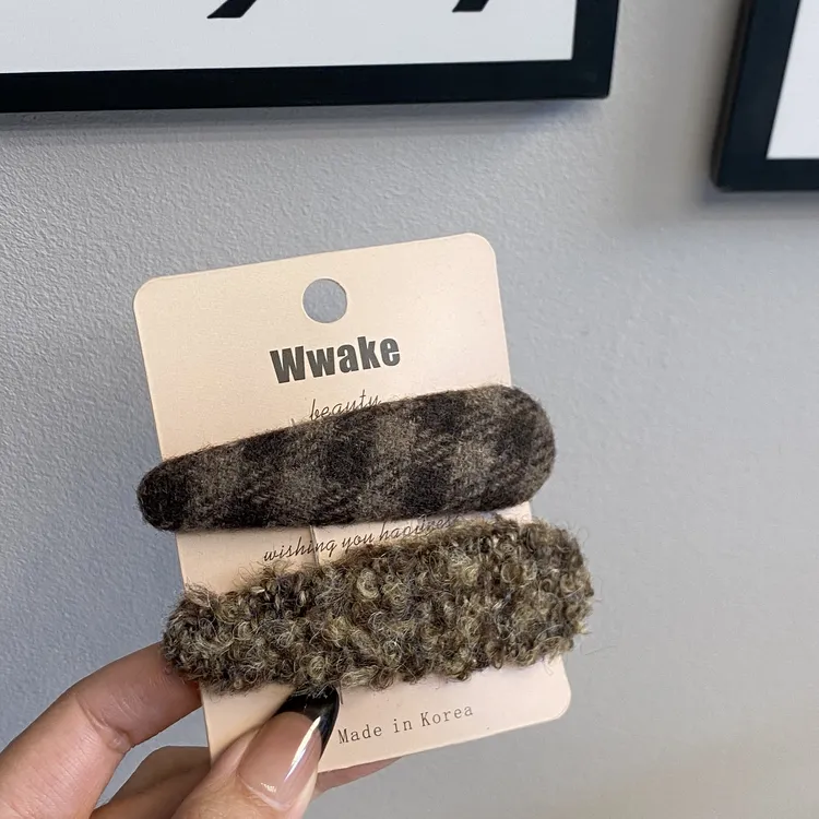 韩国MIMILINE 秋冬新款羊毛BB夹千金风休闲百搭发卡ins