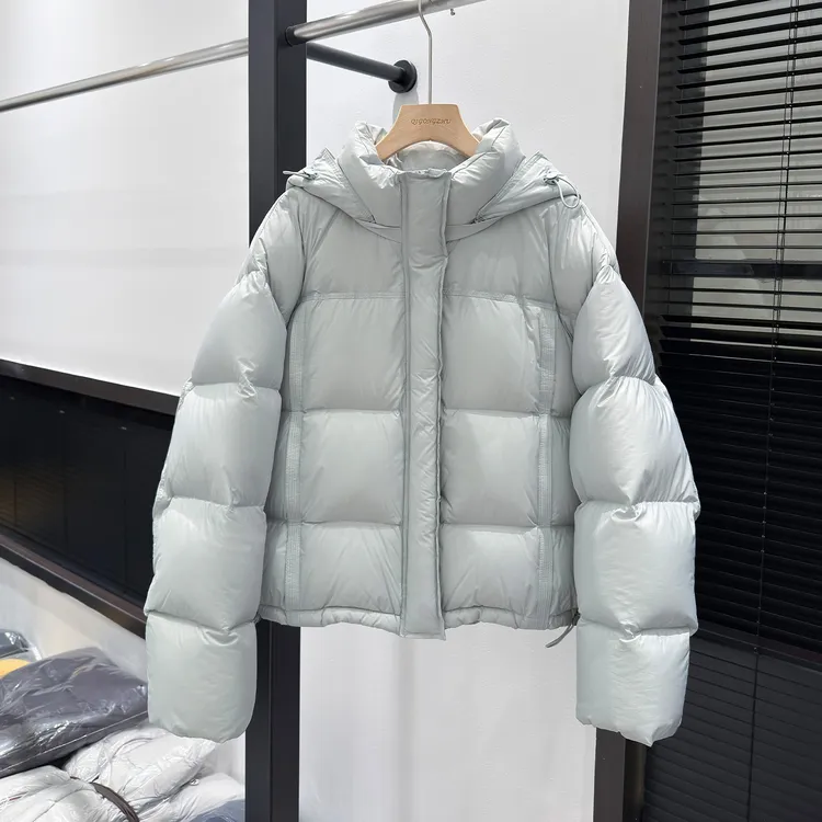 90白鸭绒可脱卸帽羽绒服女短款加厚面包服2025新款冬季外套羽绒衣