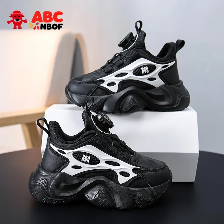 ABC NBOF童鞋男童鞋秋2025新款皮面防水小男孩软底轻便女童运动鞋