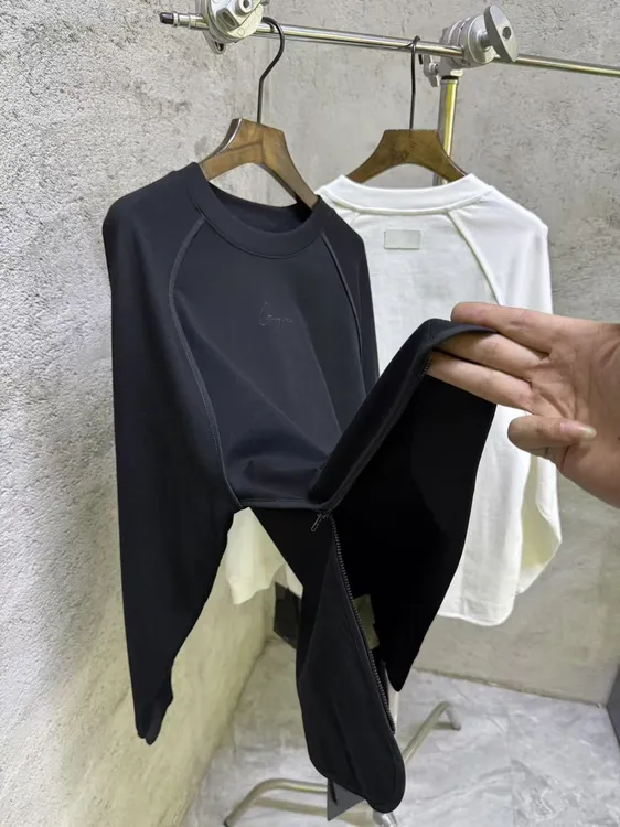 5252秋季男款重磅克重棉插肩拉链刺绣时尚圆领长袖卫衣