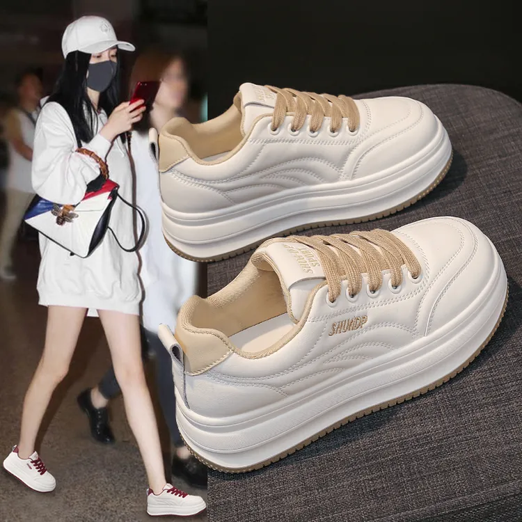 松糕小白鞋女2025春秋新款休闲百搭网红爆款国潮多巴胺小众板鞋