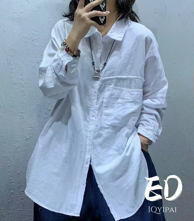 3500秋季新款长袖简约百搭衬衫翻领女衬衣
