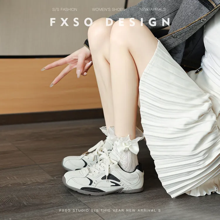 方巷大叔真皮小白鞋女2025春季新款百搭板鞋阿甘鞋复古德训鞋子